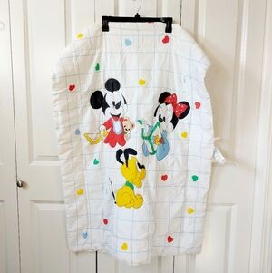 80s Baby Disney Comforter Mickey Mouse Minnie Mouse Pluto Crib/Throw/Wallhang